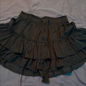 Aerie Black Bubble Mini Skirt with Ruffled Tiers